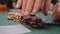 A man bets on chips while playing poker