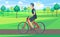 Man on Bicycle View from Left Illustration