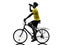 Man bicycling mountain bike drinking silhouette