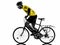 Man bicycling mountain bike silhouette