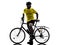 Man bicycling mountain bike silhouette