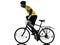 Man bicycling mountain bike silhouette