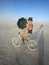 Man on a bike at Burning Man 2010