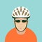 Man bike helmet vector illustration