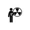 man with biochemical degree icon. Element of man with student degree icon for mobile concept and web apps. Glyph biochemical degre