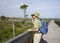 Man Birdwatching at Big Lagoon State Park in Florida