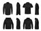 Man black clothing, shirt with long, short sleeves