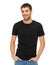 Man in blank black t-shirt