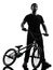 Man bmx acrobatic figure silhouette