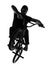 Man bmx acrobatic figure silhouette