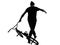 Man bmx acrobatic figure silhouette