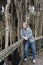 Man on boardwalk, Narawntapu