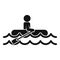 Man boat flood icon, simple style