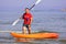 Man boating in the sea