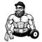 Man Body Bodybuilder Dumbbell  Logo Vector