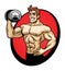 Man bodybuilder mascot