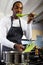 Man Boiling Vegetables