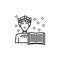 Man book poem icon. Element of literature icon