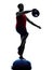 Man bosu balance trainer exercises fitness silhouette