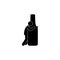 Man with a bottle of alcohol, isolated pictograms of people, stick figure human silhouette