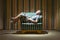 Man with a bottle of beer is dozing  hotel chair reclining position