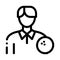 Man Bowling Gamer Icon Vector Outline Illustration