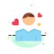 Man, Boy, Avatar, Person, Heart Abstract Flat Color Icon Template