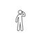 Man brain, head icon. Element of man pointing finger thin line icon