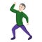 Man brake dance move icon, cartoon style