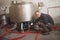 Man brewing beer at his brewery