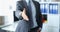 Man in business suit stretching out his hand for handshake closeup