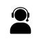 man, call, head phone, custom care , business customer support service black icon