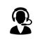 man, call, head phone, custom care , business customer support service black icon