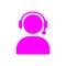 man, call, head phone, custom care , business customer support service magenta icon