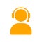 man, call, head phone, custom care , business customer support service orange icon