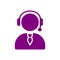 man, call, head phone, custom care , business customer support service purple icon