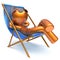 Man carefree relaxing chilling beach deck chair outdoor icon