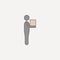 man carries box 2 colored line icon. Simple colored element illustration. man carries box outline symbol design from carrying and