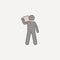 man carries box on shoulder 2 colored line icon. Simple colored element illustration. man carries box on shoulder outline symbol d