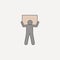 man carries box on shoulders 2 colored line icon. Simple colored element illustration. man carries box on shoulders outline symbol