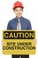 Man With A Caution Sign