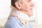 Man in cervical collar