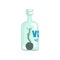 Man chained and shackled sinking in a giant bottle of alcohol, bad habit, alcoholism concept cartoon vector Illustration