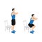 Man character doing Chair squat exercise. flat vector