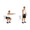 Man character doing Chair squat exercise. flat vector