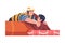 Man Character Pulling Guy from Water as Rescue and Life Saving Emergency Operation Vector Illustration