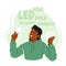 Man Character Saves Energy Using Led Bulb, An Efficient And Sustainable Solution For Lighting That Reduces Electricity