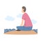 Man Character Sitting at Shore and Looking Ahead as into Bright Future Vector Illustration