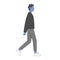 Man character walking going flat modern style
