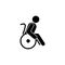 Man character in wheelchair icon
